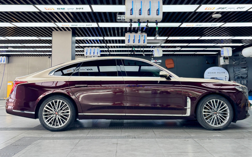 红旗H9汽车改色膜，双拼改色不撞款提升回头率